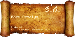 Bart Orsolya névjegykártya