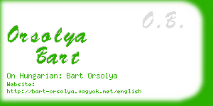 orsolya bart business card